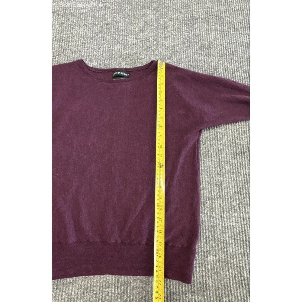 Cynthia Rowley Women's Purple Extrafine Merino Wool Button Back Sweater Sz S‎